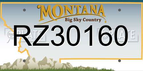 RZ30160 Montana License Plate
