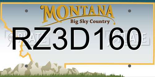 RZ3D160 Montana License Plate