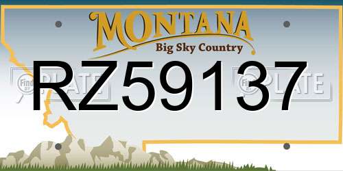 RZ59137 Montana License Plate