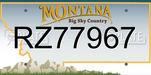 RZ77967 Montana License Plate