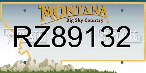 RZ89132 Montana License Plate