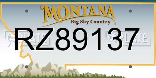 RZ89137 Montana License Plate