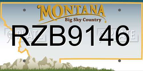 RZB9146 Montana License Plate