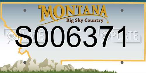 S006371 Montana License Plate