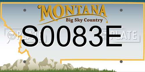 S0083E Montana License Plate