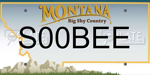 S00BEE Montana License Plate