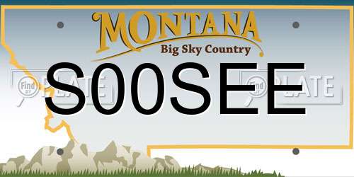S00SEE Montana License Plate
