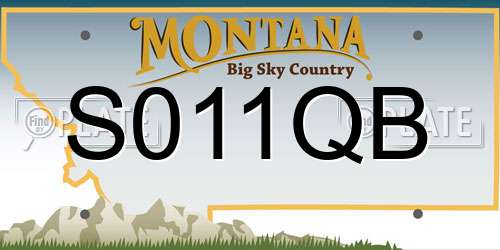 S011QB Montana License Plate