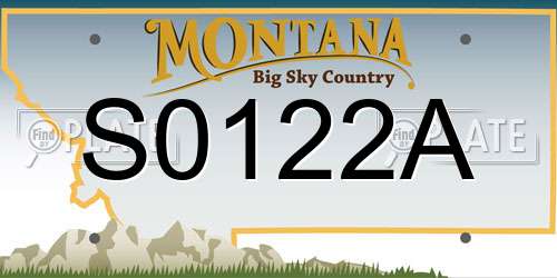S0122A Montana License Plate