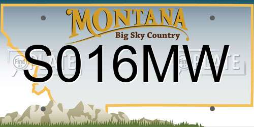 S016MW Montana License Plate