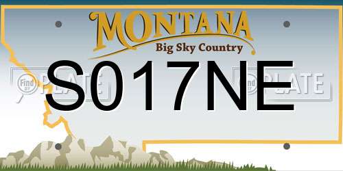 S017NE Montana License Plate