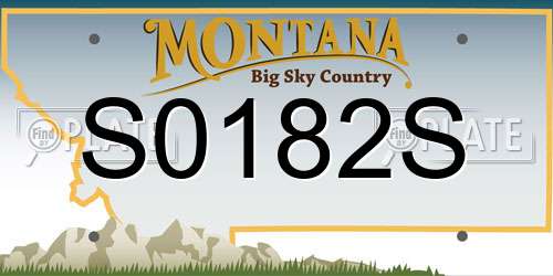 S0182S Montana License Plate