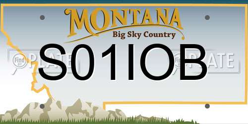 S01IOB Montana License Plate