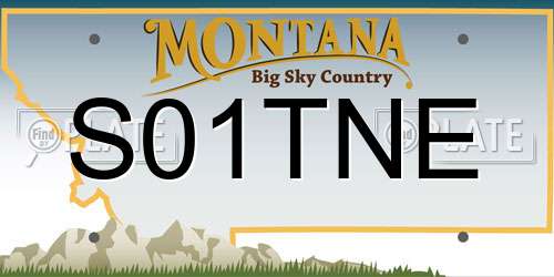 S01TNE Montana License Plate
