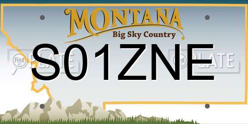 S01ZNE Montana License Plate