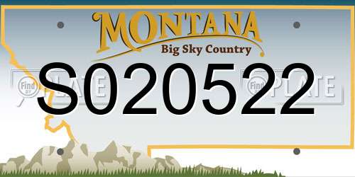 S020522 Montana License Plate