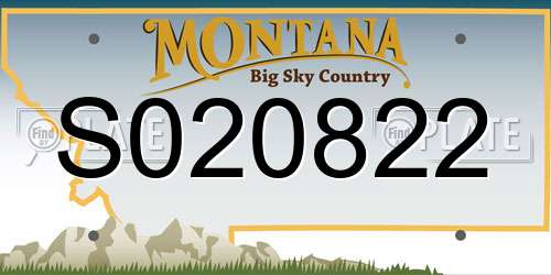 S020822 Montana License Plate