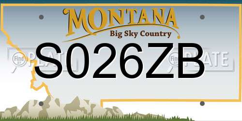 S026ZB Montana License Plate