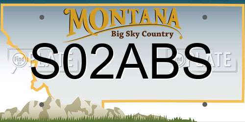 S02ABS Montana License Plate