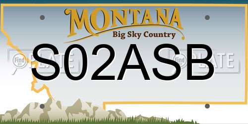 S02ASB Montana License Plate