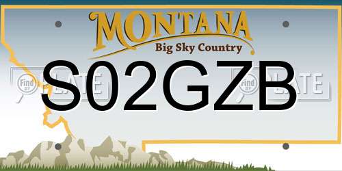 S02GZB Montana License Plate