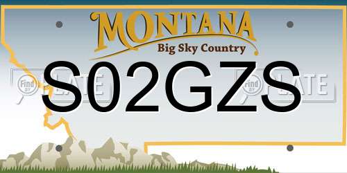 S02GZS Montana License Plate