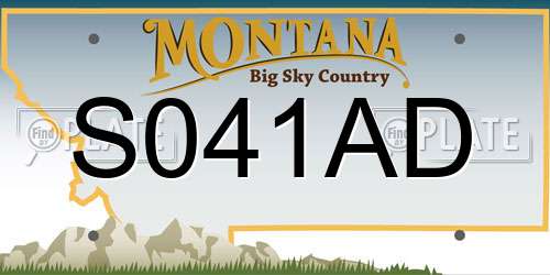 S041AD Montana License Plate