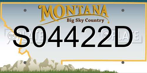 S04422D Montana License Plate