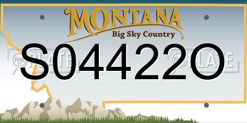 S04422O Montana License Plate