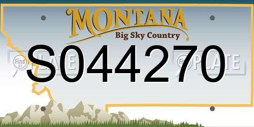 S044270 Montana License Plate