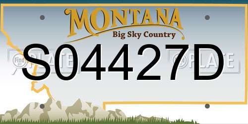 S04427D Montana License Plate