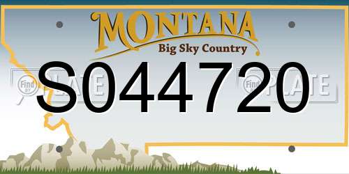 S044720 Montana License Plate
