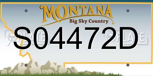 S04472D Montana License Plate