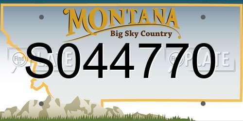 S044770 Montana License Plate