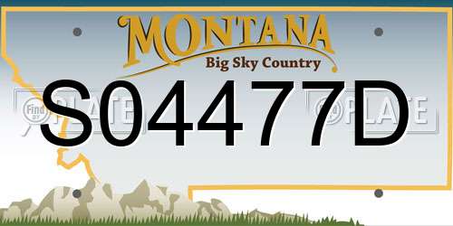 S04477D Montana License Plate