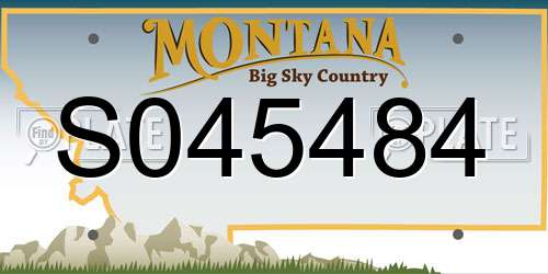 S045484 Montana License Plate