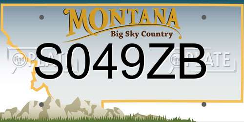 S049ZB Montana License Plate