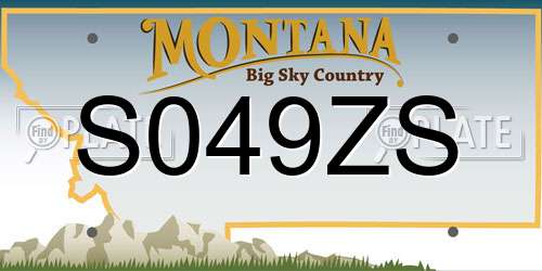 S049ZS Montana License Plate