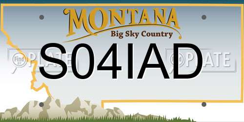 S04IAD Montana License Plate