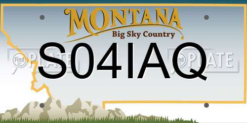 S04IAQ Montana License Plate