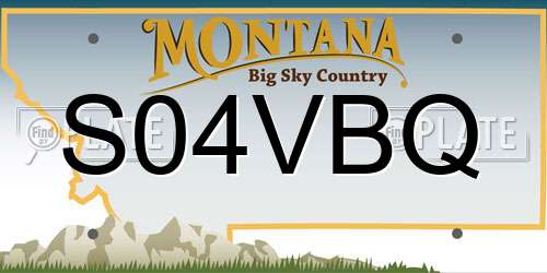 S04VBQ Montana License Plate