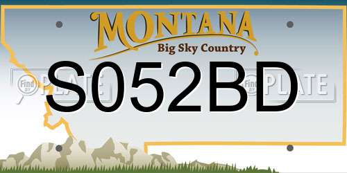 S052BD Montana License Plate