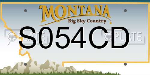 S054CD Montana License Plate