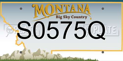 S0575Q Montana License Plate