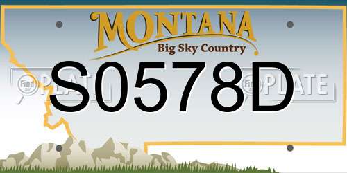S0578D Montana License Plate