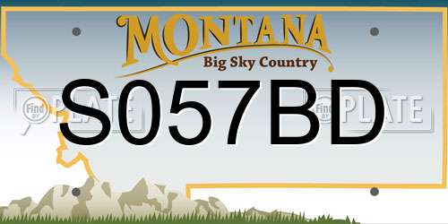 S057BD Montana License Plate