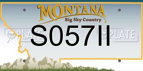 S057II Montana License Plate