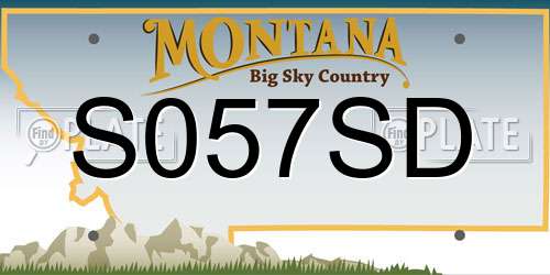 S057SD Montana License Plate