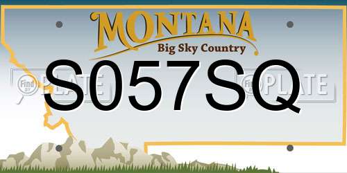 S057SQ Montana License Plate