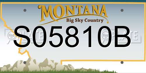 S05810B Montana License Plate